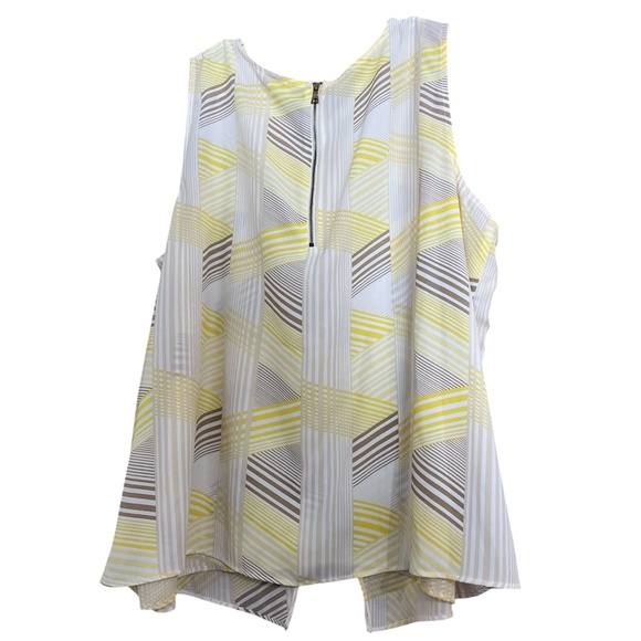 Cato Women’s Yellow Multi Geometric Print Casual Sporty Summer Top Sz-XL - Picture 6 of 6